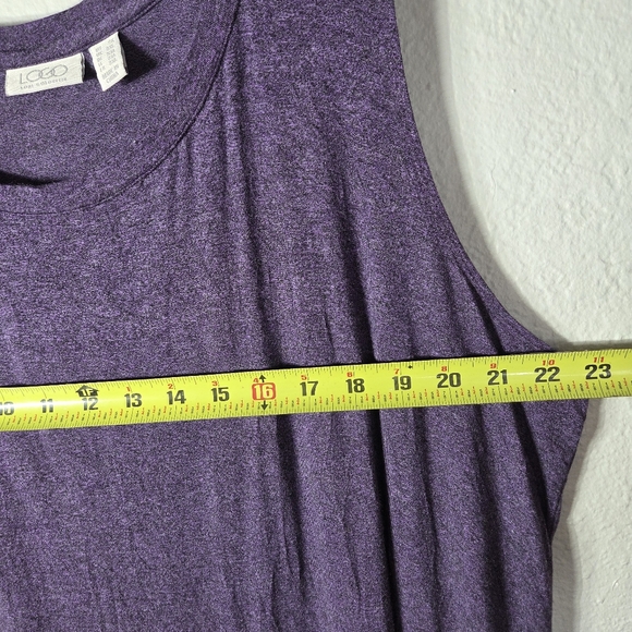 LOGO By Lori Goldstein Purple Tunic Tank Top Plus Size 2X Sleeveless Crew Neck - Picture 13 of 15